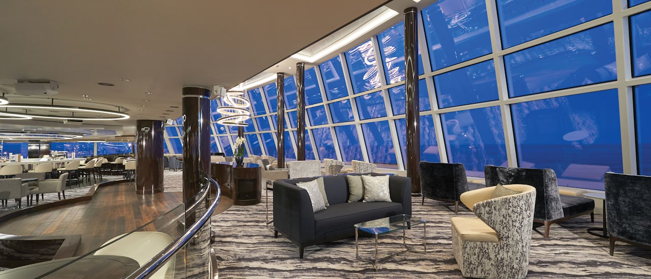 Se etter neste destinasjon fra observasjonsloungen