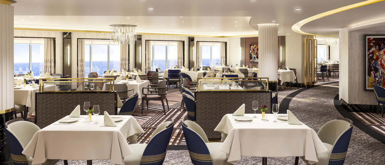 Britannia Restaurant à la carte restauranten som er inkludert i cruisebilletten.