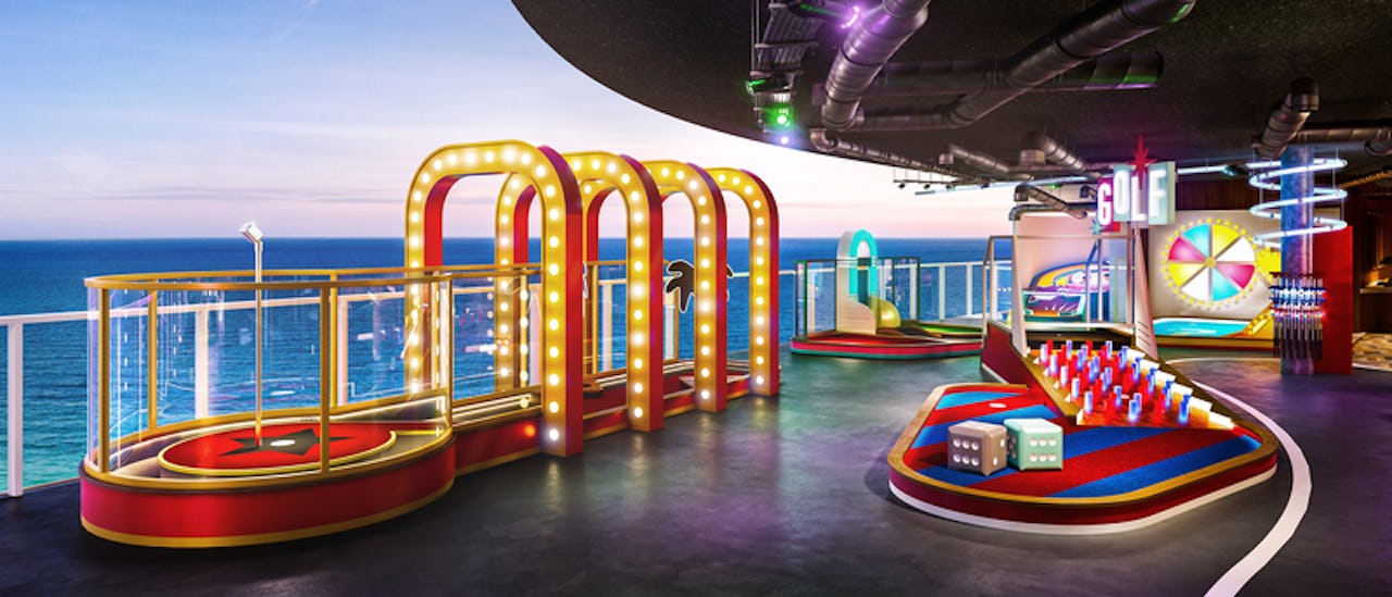 Ta en runde med dine venner på minigolfen.