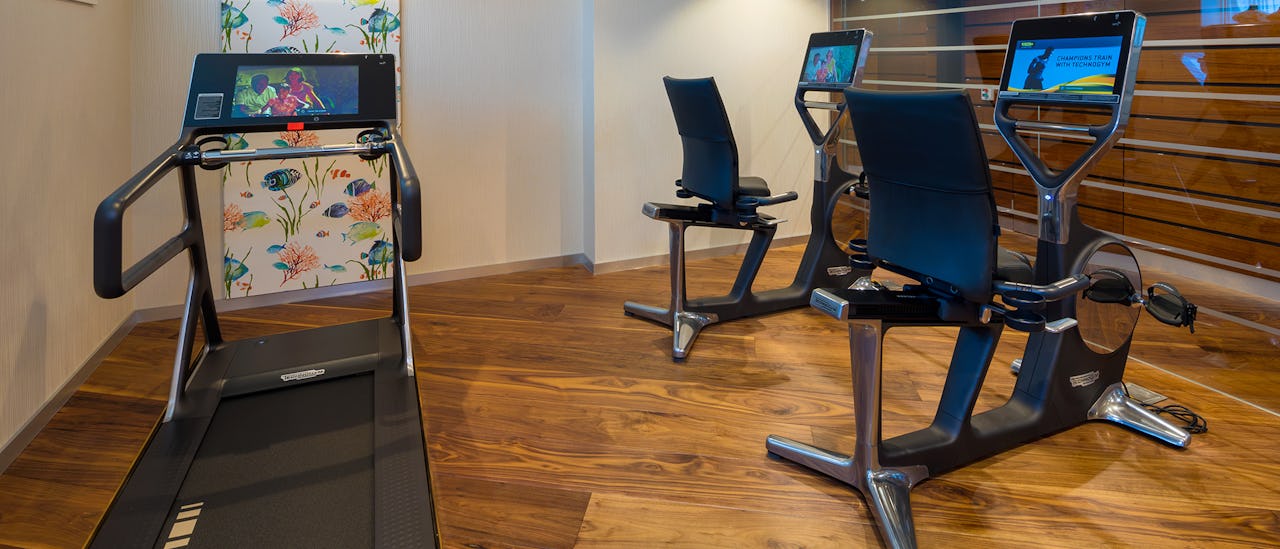 Her kan du trene med sjøutsikt.