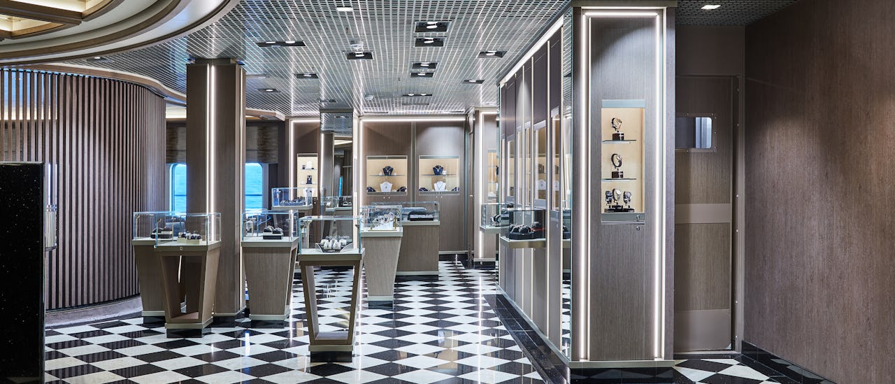 Exclusive shops on board