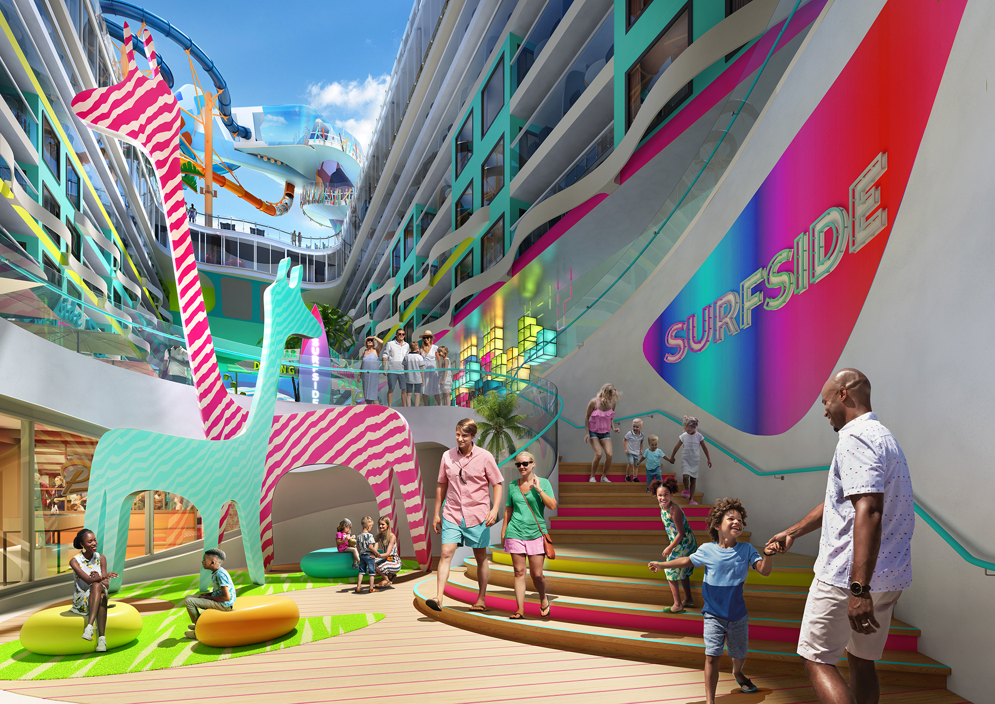 Surfside er et område for småbarnsfamilier, der voksne og barn på seks år og yngre kan være og leke hele dagen.
